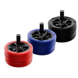 ATOMIC SPINNING ASHTRAY TIRE 3 COLORS (X6)