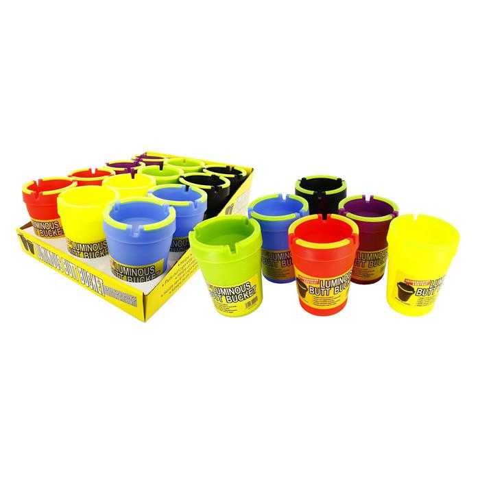 CENDRIER POUR VOITURE FLUO COLORS GLOW IN DARK (X12)