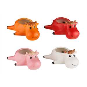 CENDRIER VACHES COUL. ASSORTIES 17.5X5.7X3CM (X4)