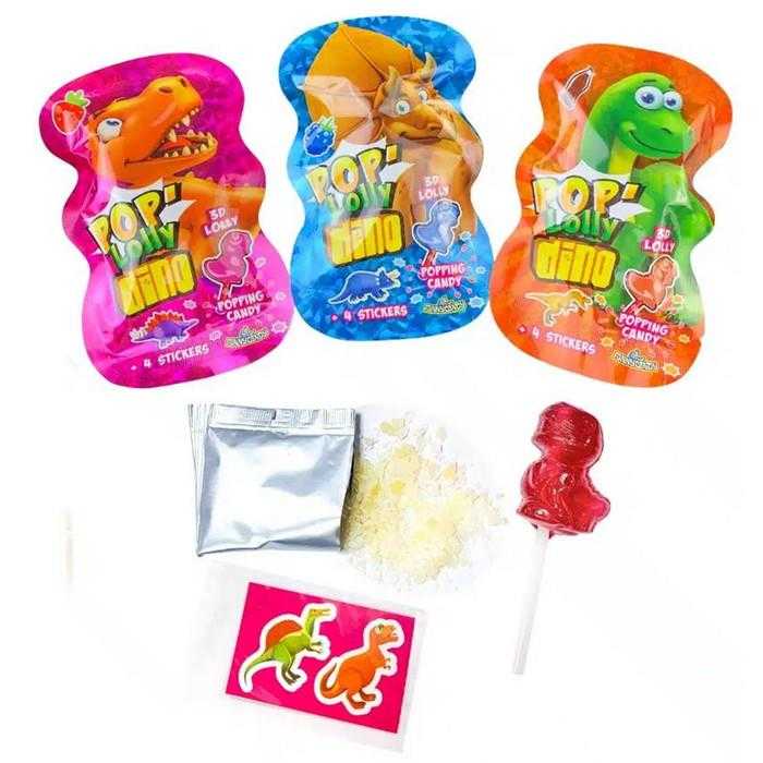 SUCETTE POP LOLLY DINO 3 ASSORTIS (X36)